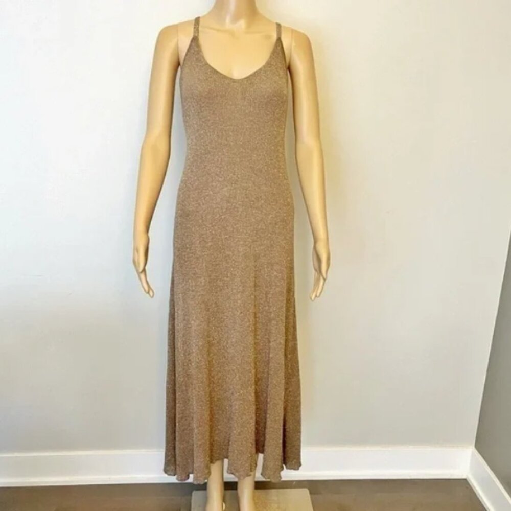 ZARA Maxi Dress Spaghetti Straps Knit Evening Formal Event Party Dress